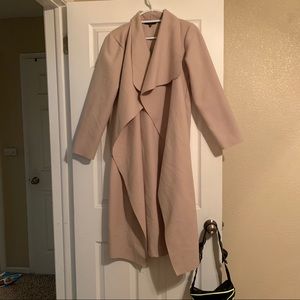 Tan felt trench coat